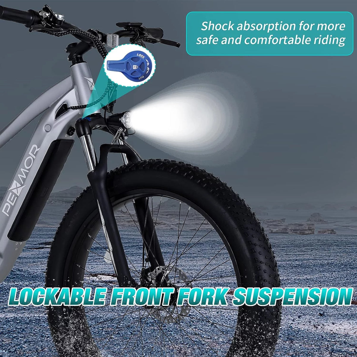 750W 48V 14AH Removable Battery 26" Fat Tire Electric Bike P420