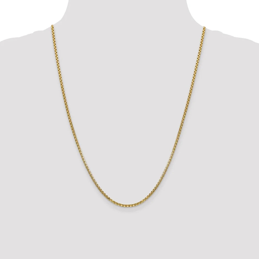 14kt Yellow Gold 24 inch Box Chain with Lobster Clasp B3137
