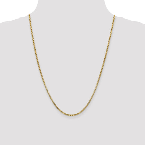14kt Yellow Gold 24 inch Box Chain with Lobster Clasp B3137