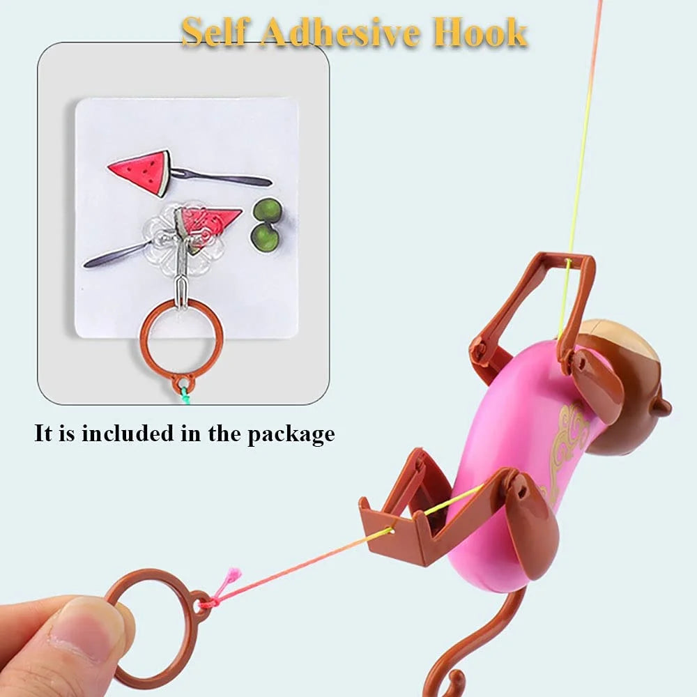 Pink Pull String Climbing Monkey Toy R736