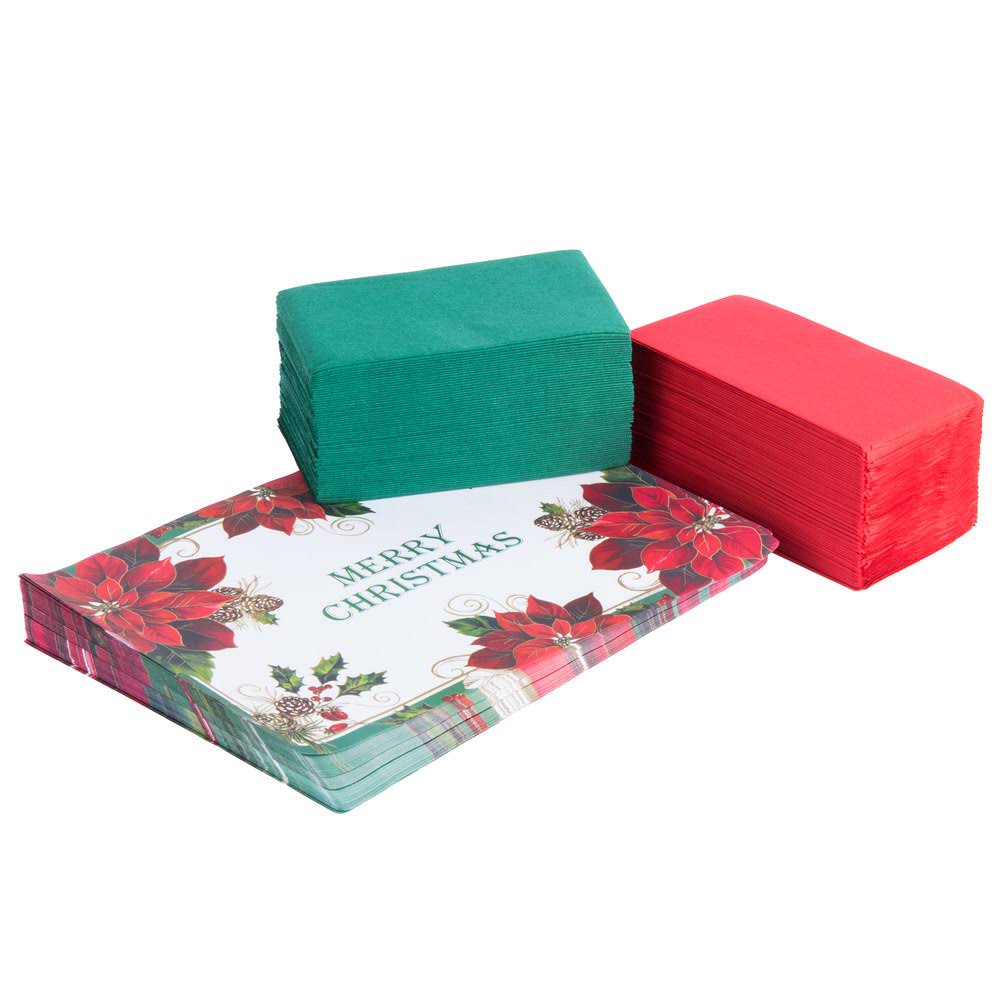 10x22 x 14x22 Merry Christmas Placemat Combo Pack - 250/Case W11039