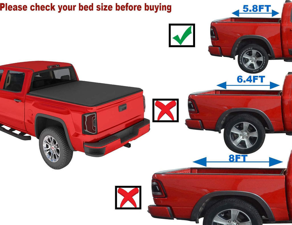 Soft Roll Up Truck Bed Tonneau Cover for Dodge Ram 1500 5'7'' Bed X9382