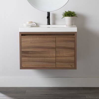 Caramel Mist Wall-Mounted Single Bathroom Vanity Set I71209