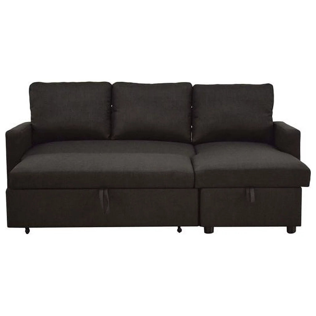 Charcoal Linen Sleeper Sectional Sofa D67869