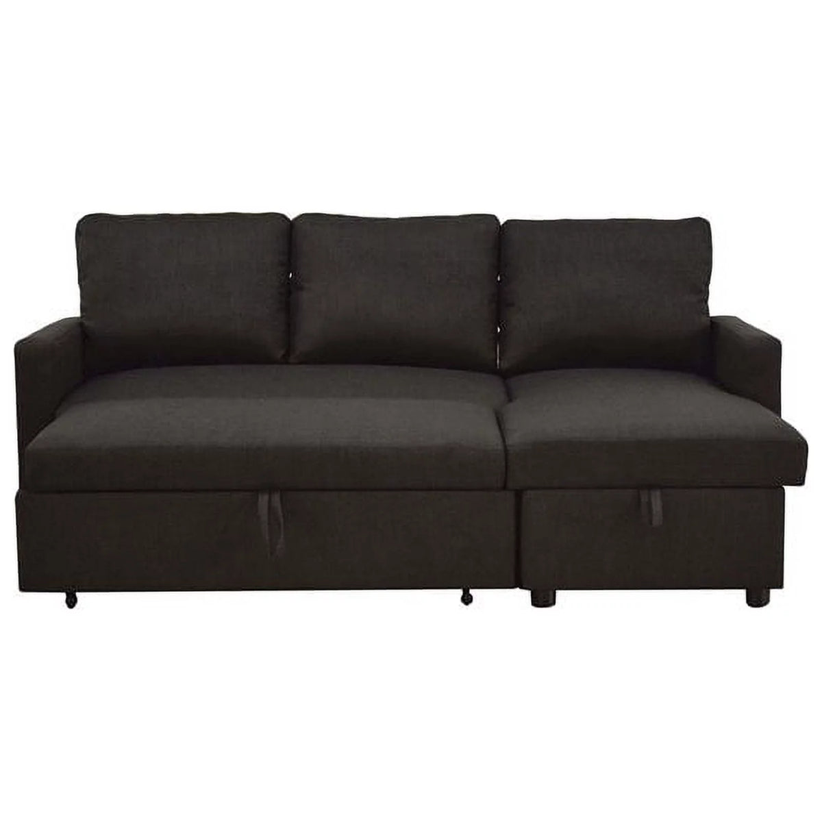 Charcoal Linen Sleeper Sectional Sofa D67869