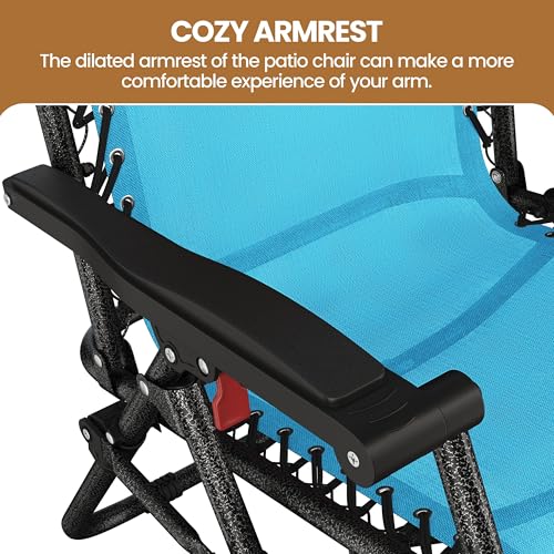 Zero Gravity Reclining Lounge Chairs Set of 2 Black O658