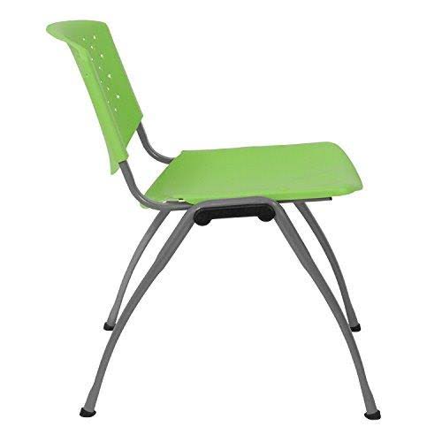 Green Plastic Stack Chair with Titanium Frame A243