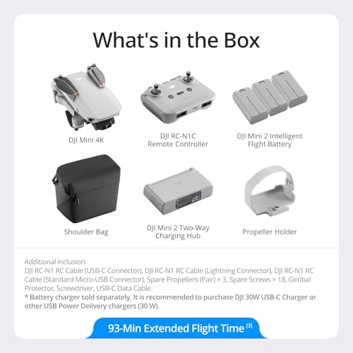 Mini 4K Drone Quadcopter with Camera, Under 249 g, 3-Axis Gimbal Stabilization, 10km Video Transmission, 31-Min Flight Bundle O89037