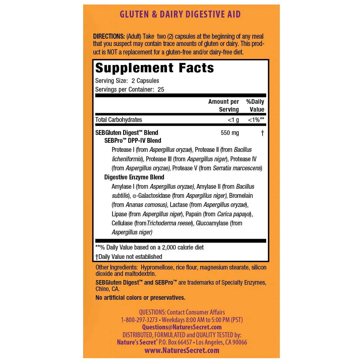 Gluten & Dairy Digestive Aid O58379