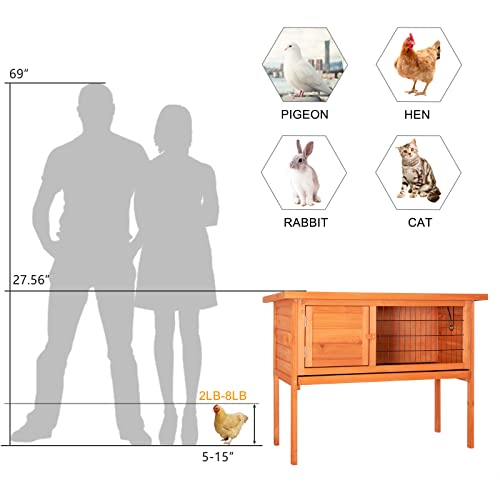 36" Single Deck Waterproof Wooden Rabbit Hutch R31443