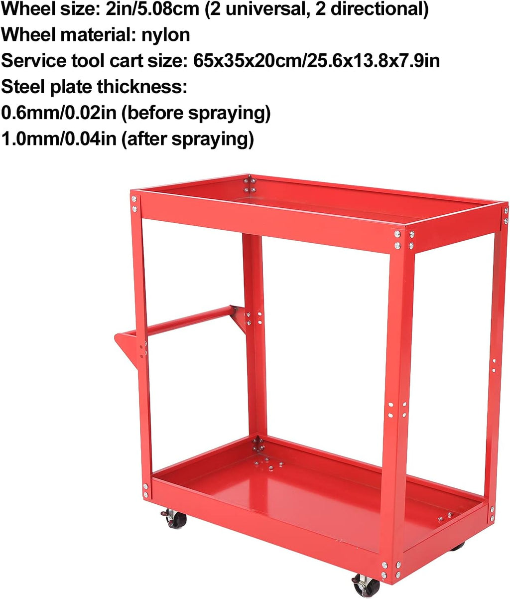 Utility Cart 2-Tray Rolling Storage Trolley C742850