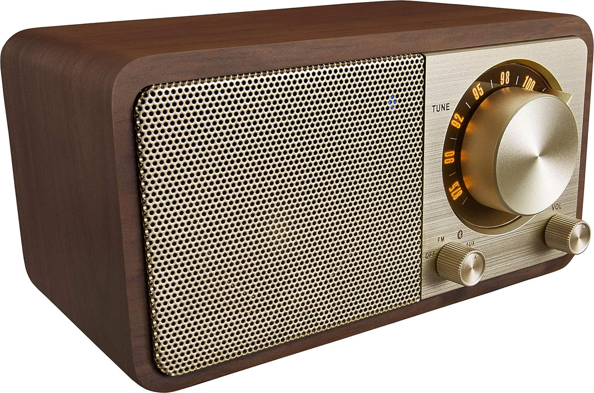 Wood Cabinet Mini Bluetooth Speaker with FM Tuner T836255
