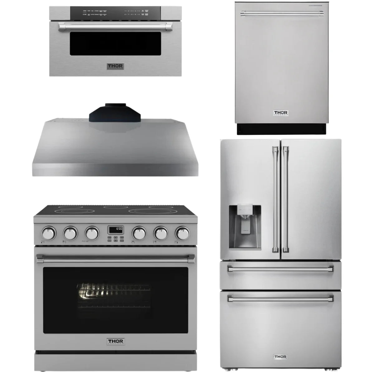 36 Electric Range, Range Hood, Refrigerator, Dishwasher and Microwave M773144