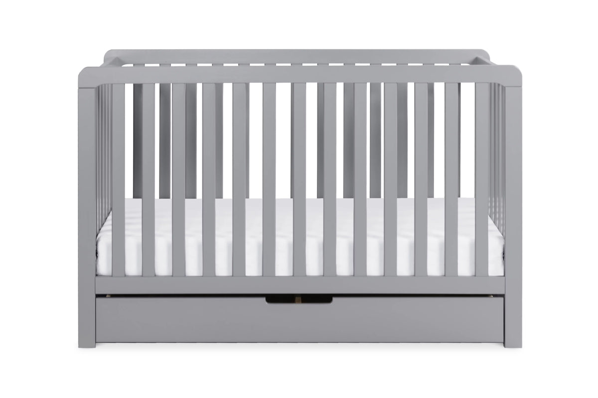 Gray 4-in-1 Convertible Crib with Trundle Drawer L40108