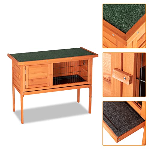 36" Single Deck Waterproof Wooden Rabbit Hutch R31443