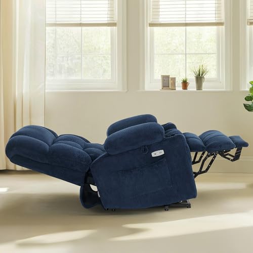 Dual Motor Power Lift Recliner Chair with Massage and Heat, Fabric, Burgundy N42089