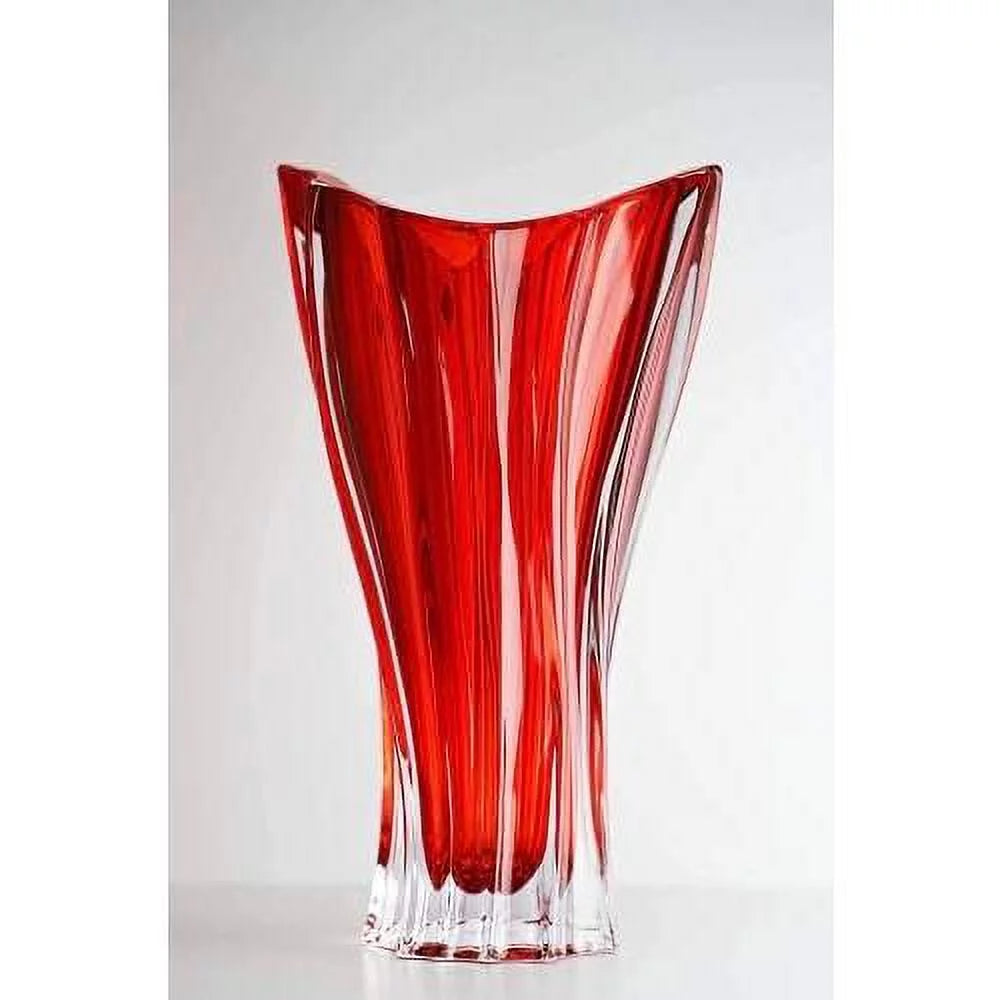 Red 12'' Crystal Glass Vase I79692