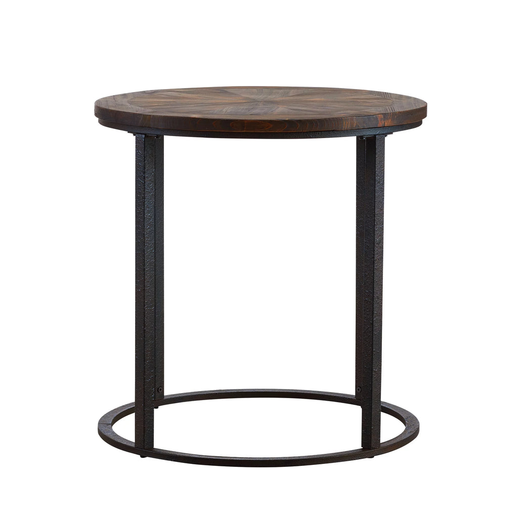 Round Industrial End Table 24 x 24 K4686