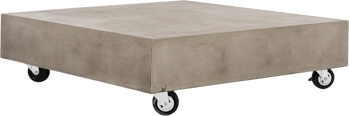 Dark Grey Concrete Coffee Table with Caster Wheels X728018