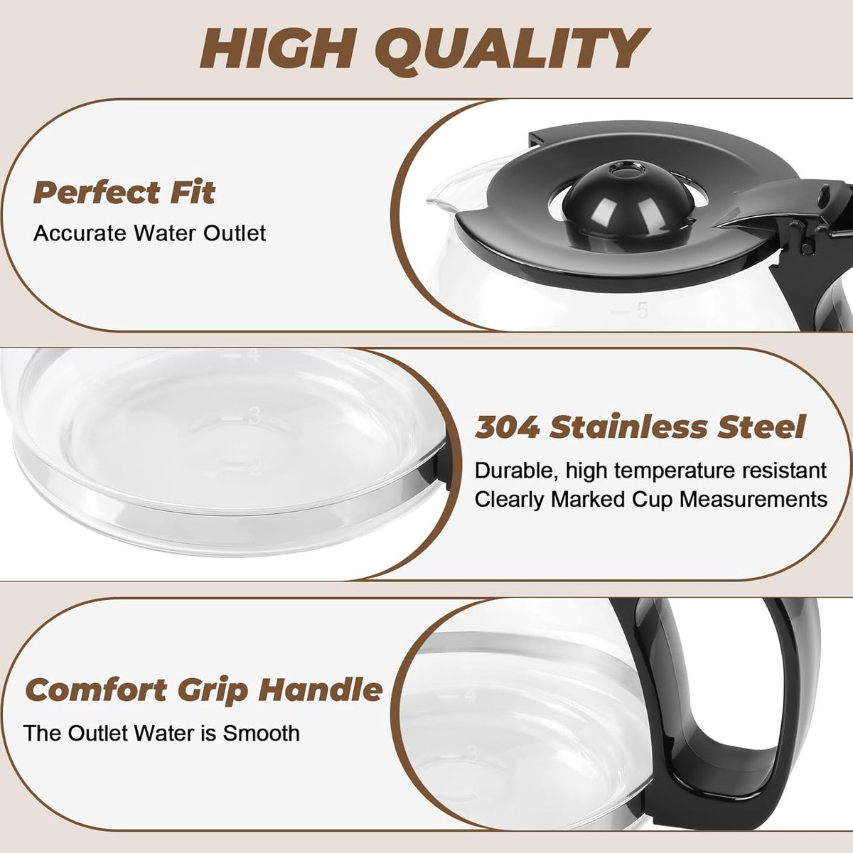 4-Cup Glass Carafe J8814