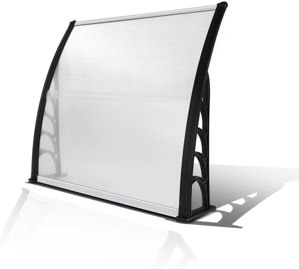 Clear Polycarbonate Door Canopy with Black Bracket T1605