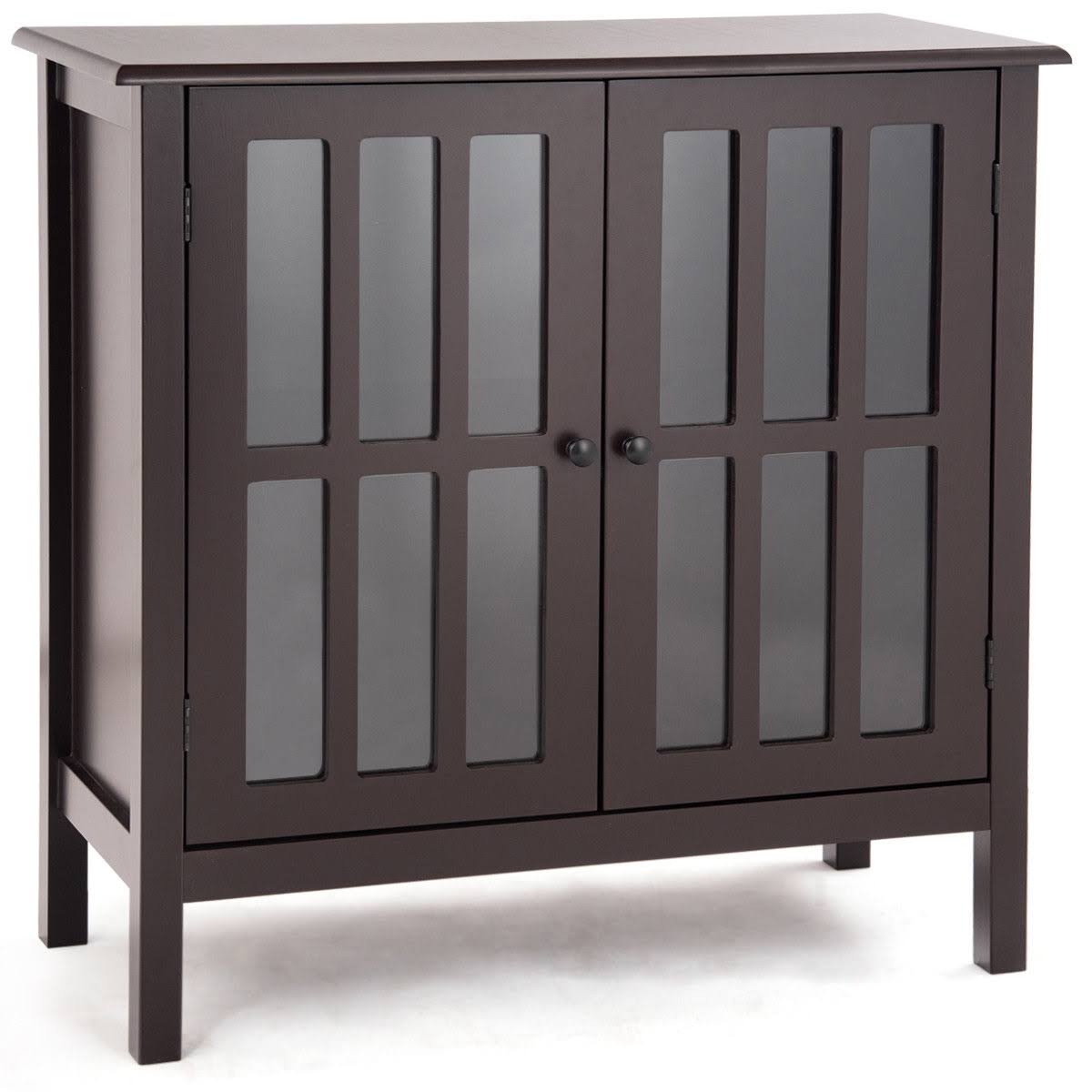 Brown Glass Door Sideboard Cabinet D7857