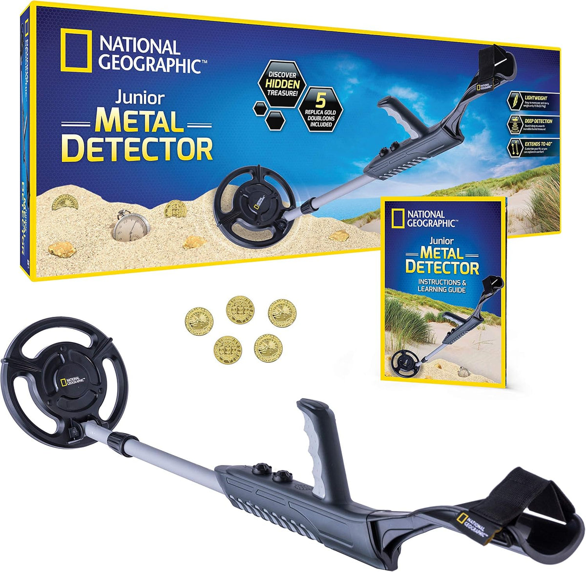 Adjustable Metal Detector for Kids with 7.5" Waterproof Dual Coil, Pack of 2 O8912
