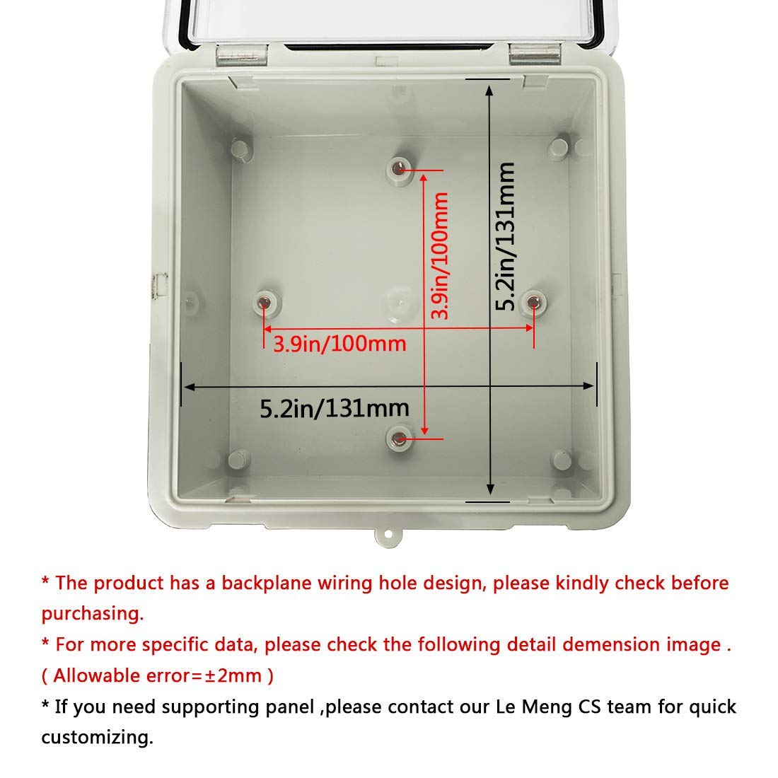Gray ABS Plastic IP65 Junction Box with Clear Cover 8.7 x 6.7 x 4.3inch V684