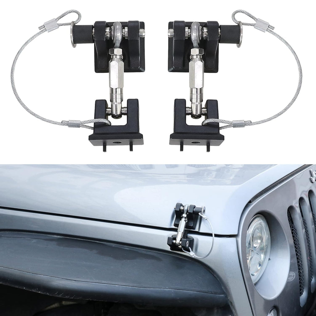 Aluminum Locking Hood Latch Kit for Jeep Wrangler JK, 1 Pair Pack of 2 N855