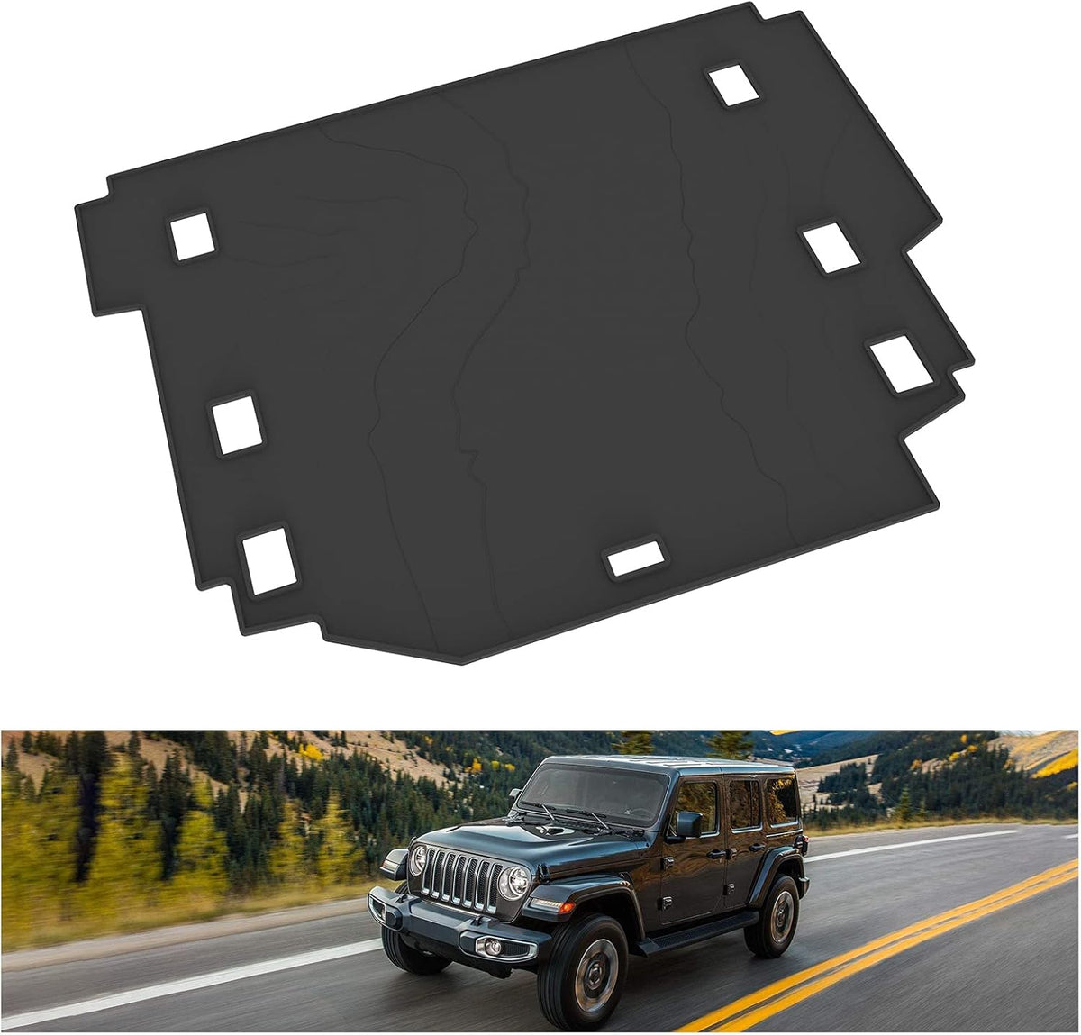 Cargo Mat Trunk Liner TPE Black Pack of 2 L926