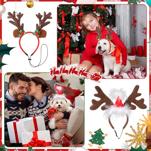 2 Pack Dog Christmas Antlers Headbands U3937