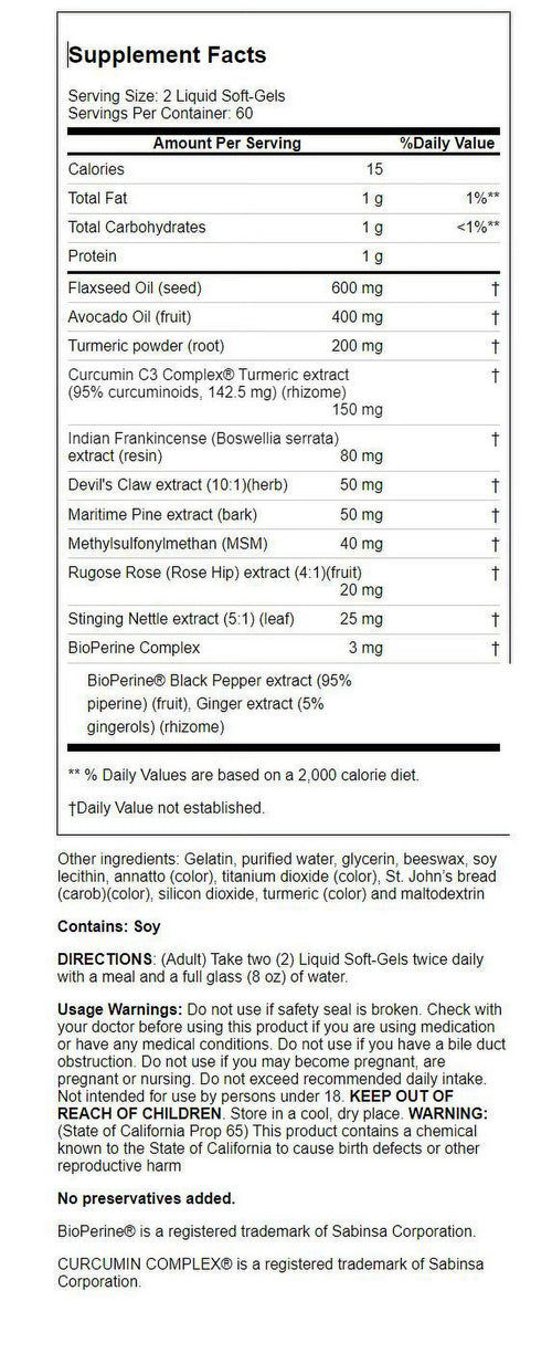 120 Sgels Turmeric Curcumin K4065