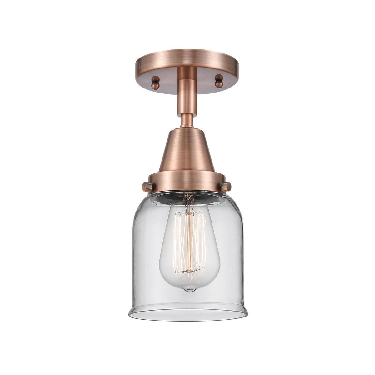 Antique Copper Small Bell Flush Mount Light V828934