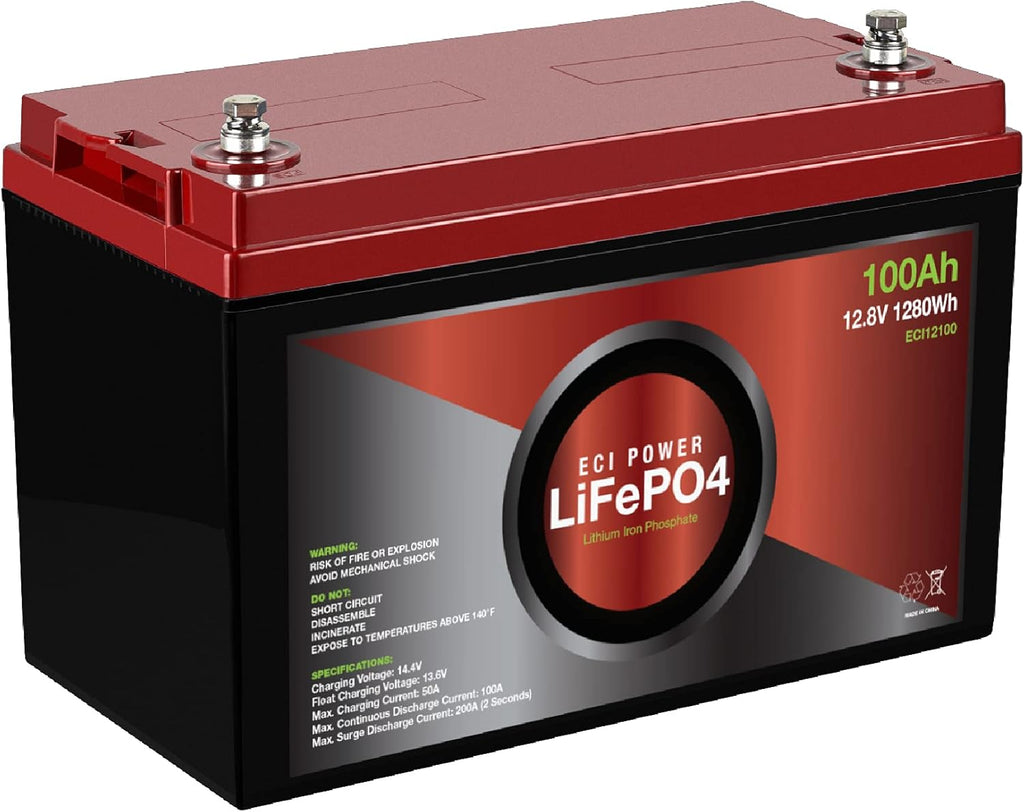 12V 100Ah Lithium LiFePO4 Deep Cycle Rechargeable Battery W363