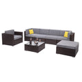 7 Pieces PE Wicker Rattan Corner Sofa Set P669