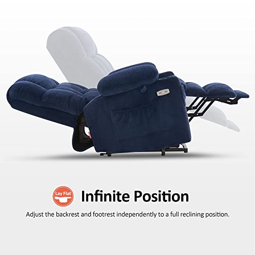 Dual Motor Power Lift Recliner Chair with Massage and Heat, Fabric, Burgundy N42089