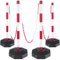 White PE Plastic Stanchion Kit with 32ft Chain and 8 S-Hooks U1573