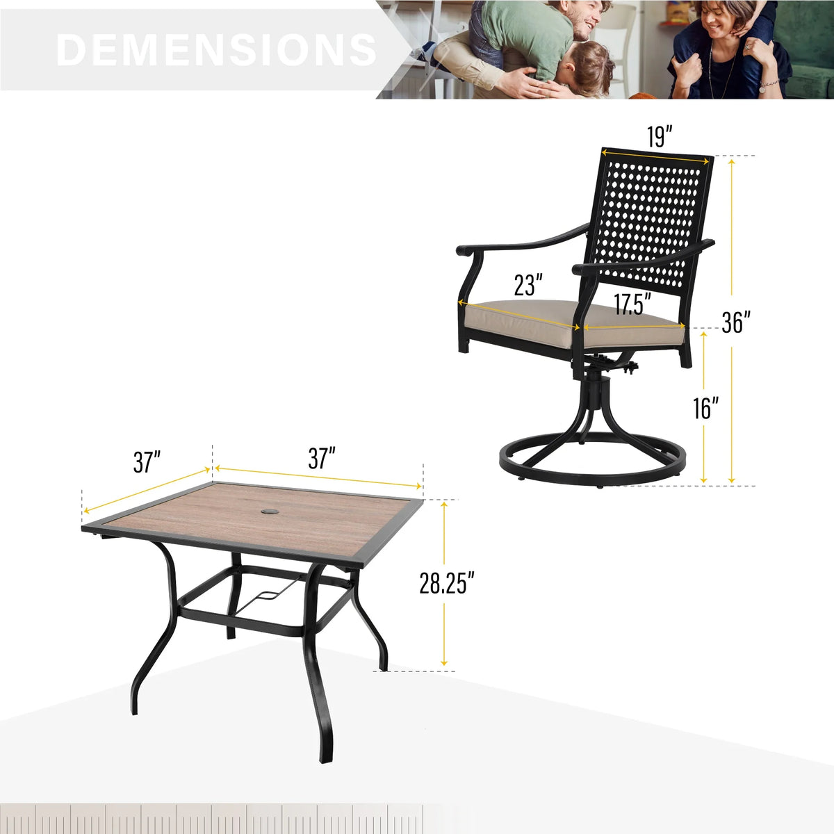 5 Pcs Outdoor Patio Dining Set U9154