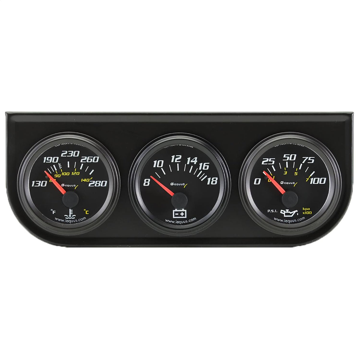 2" Triple Gauge Kit Black V46297