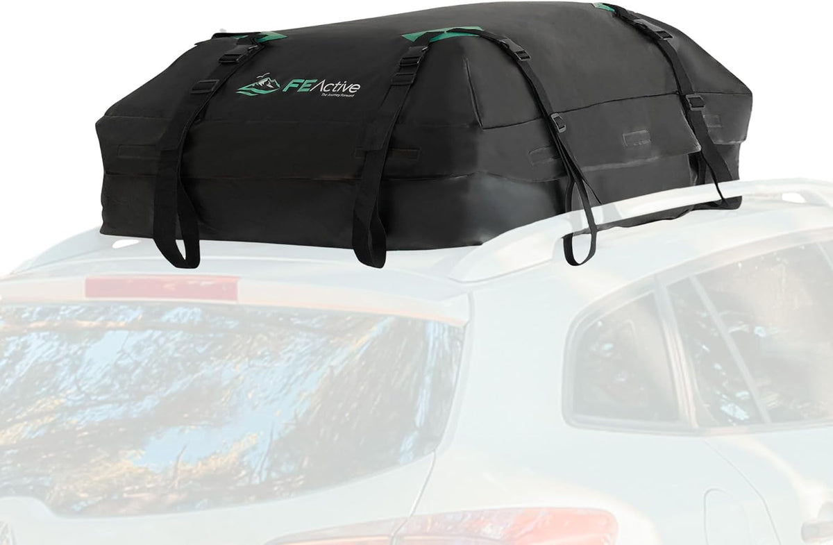 Waterproof 15 Cubic ft. Rooftop Cargo Carrier with Straps I3532