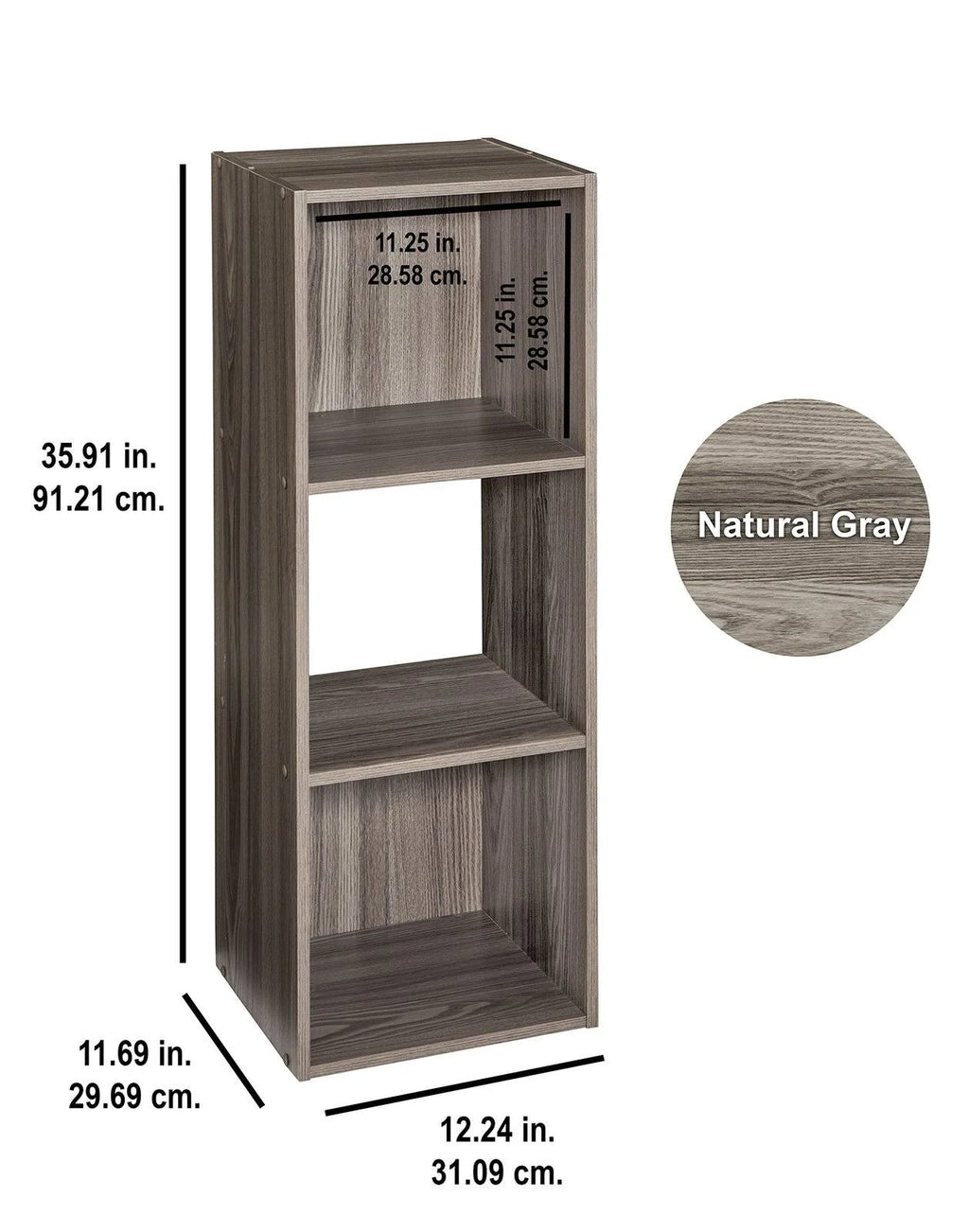 Natural Gray 3-Cube Organizer G19656