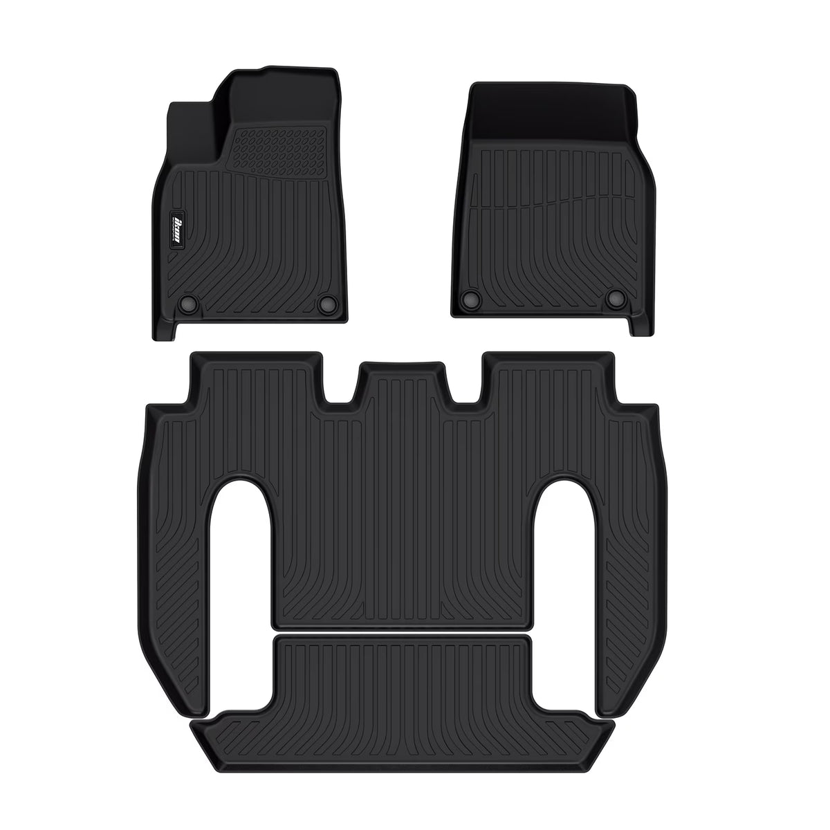 Black TPE 4PC Floor Mats for 2022-2023 Tesla Model X 6 Seats P30048