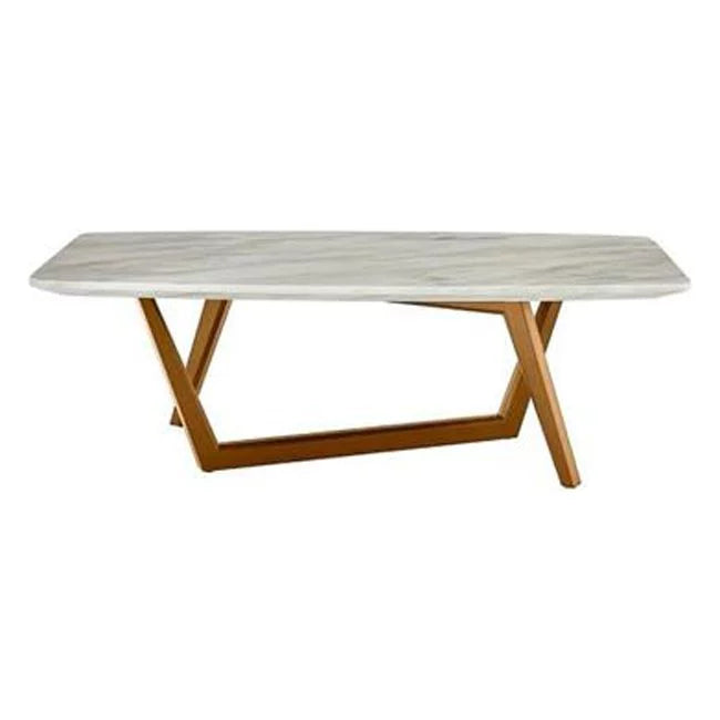 Walnut & White Ceramic Tile Rectangular Coffee Table J82270
