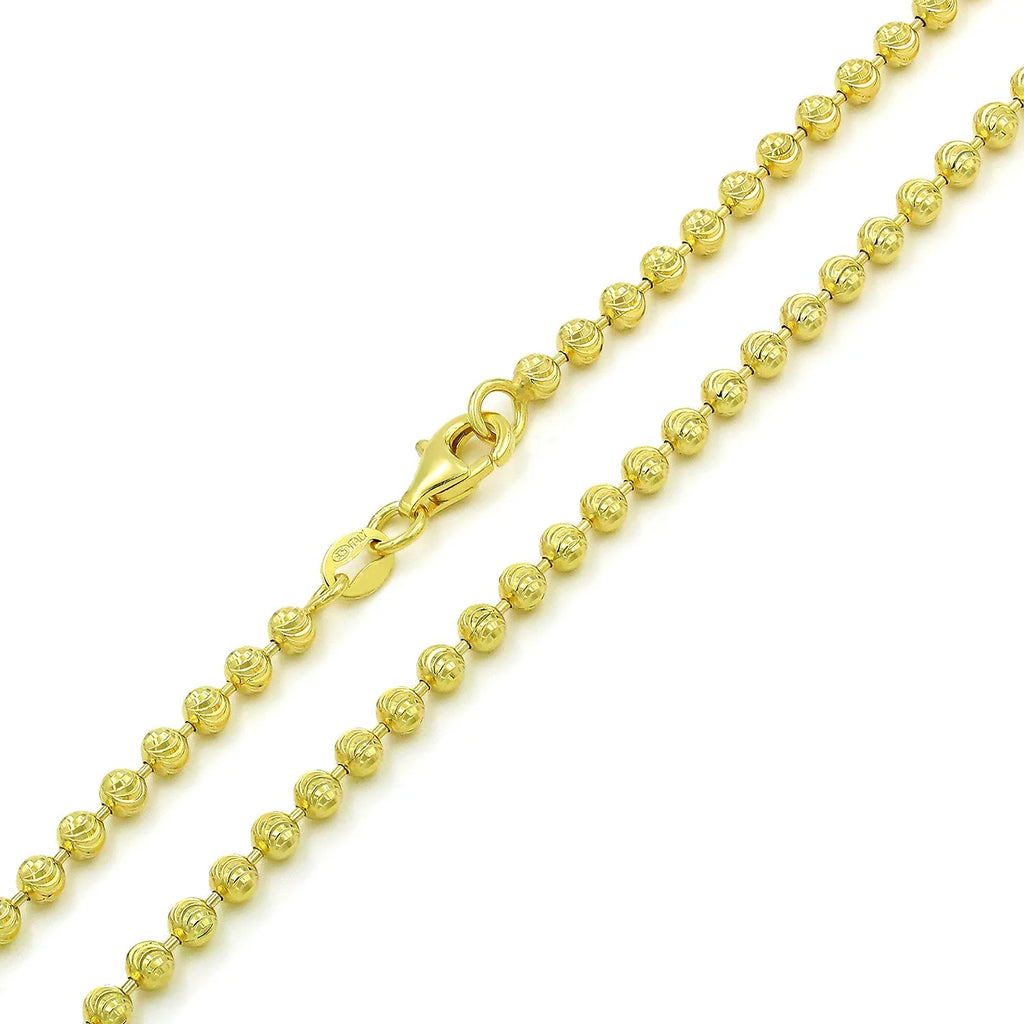Yellow Gold Sterling Silver Dog Tag Necklace 16" - 36" E597033