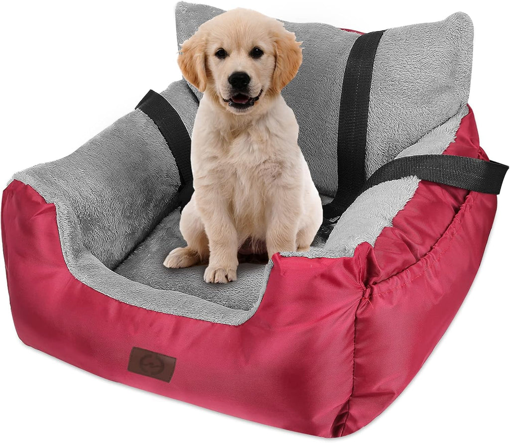 Dog Car Seat with Storage Pocket and Clip-On Safety Leash E902