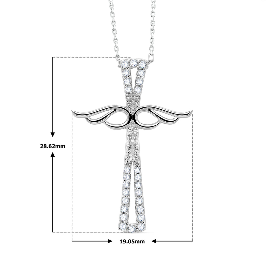 18K White Gold Diamond Cross Necklace Z943186