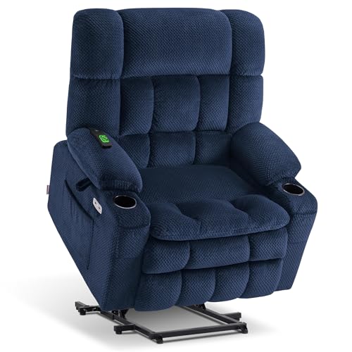 Dual Motor Power Lift Recliner Chair with Massage and Heat, Fabric, Burgundy N42089