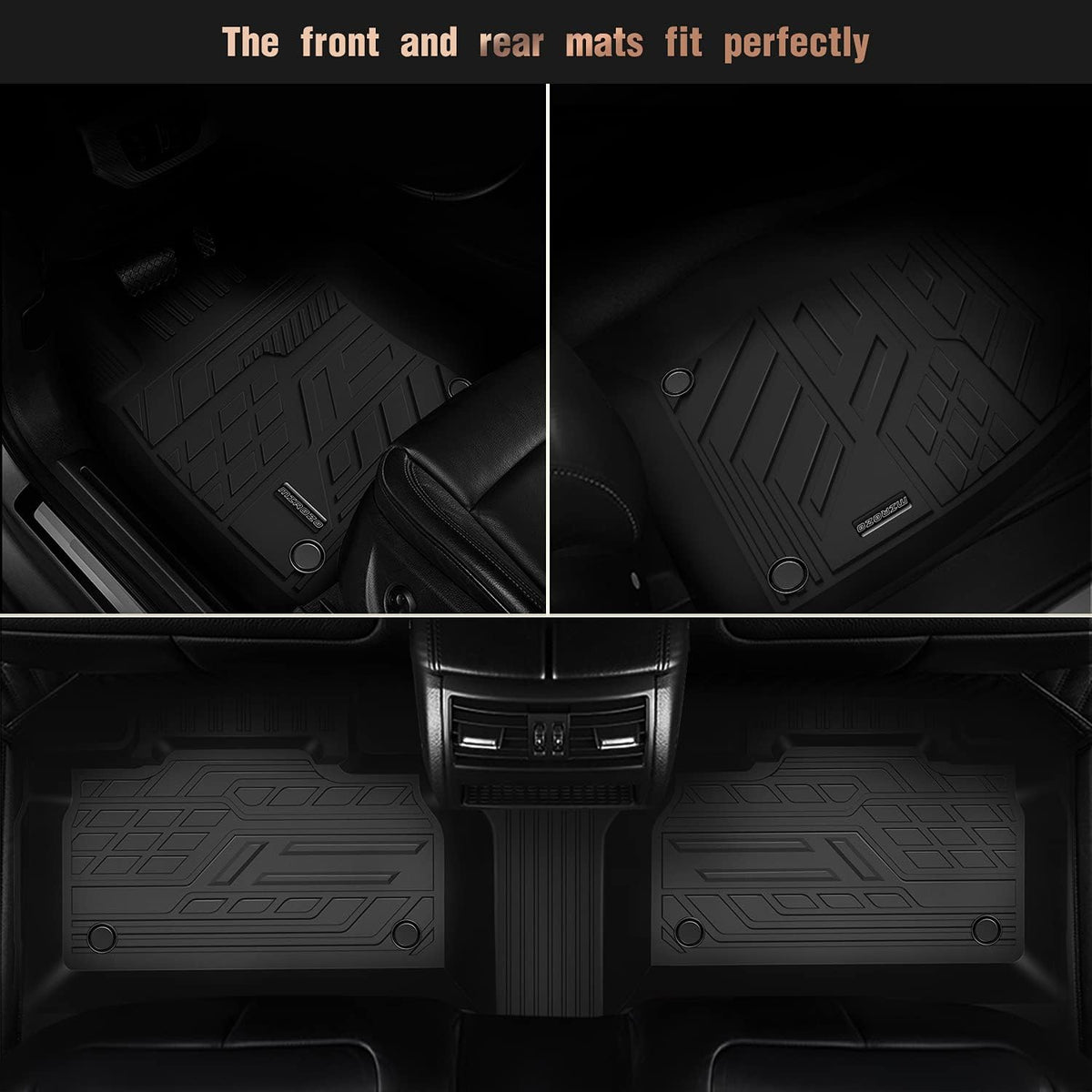 All-Weather Car Floor Mats Front and 2nd Row U9034