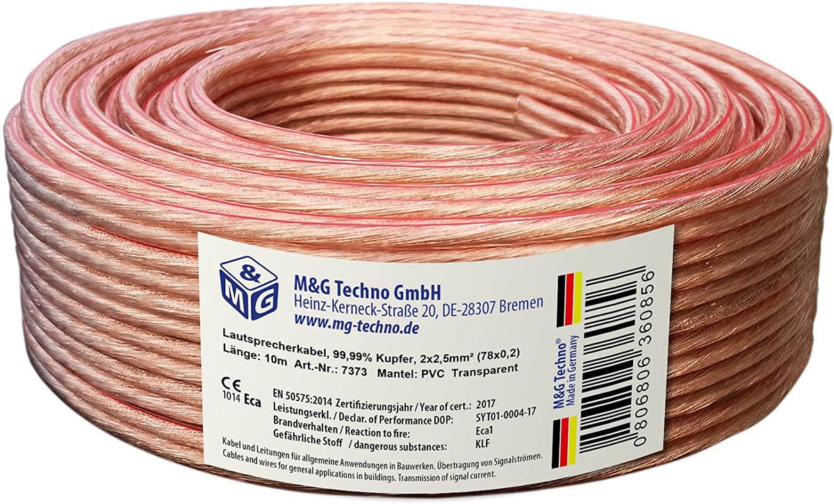 Speaker Cable 10 M Transparent W27191