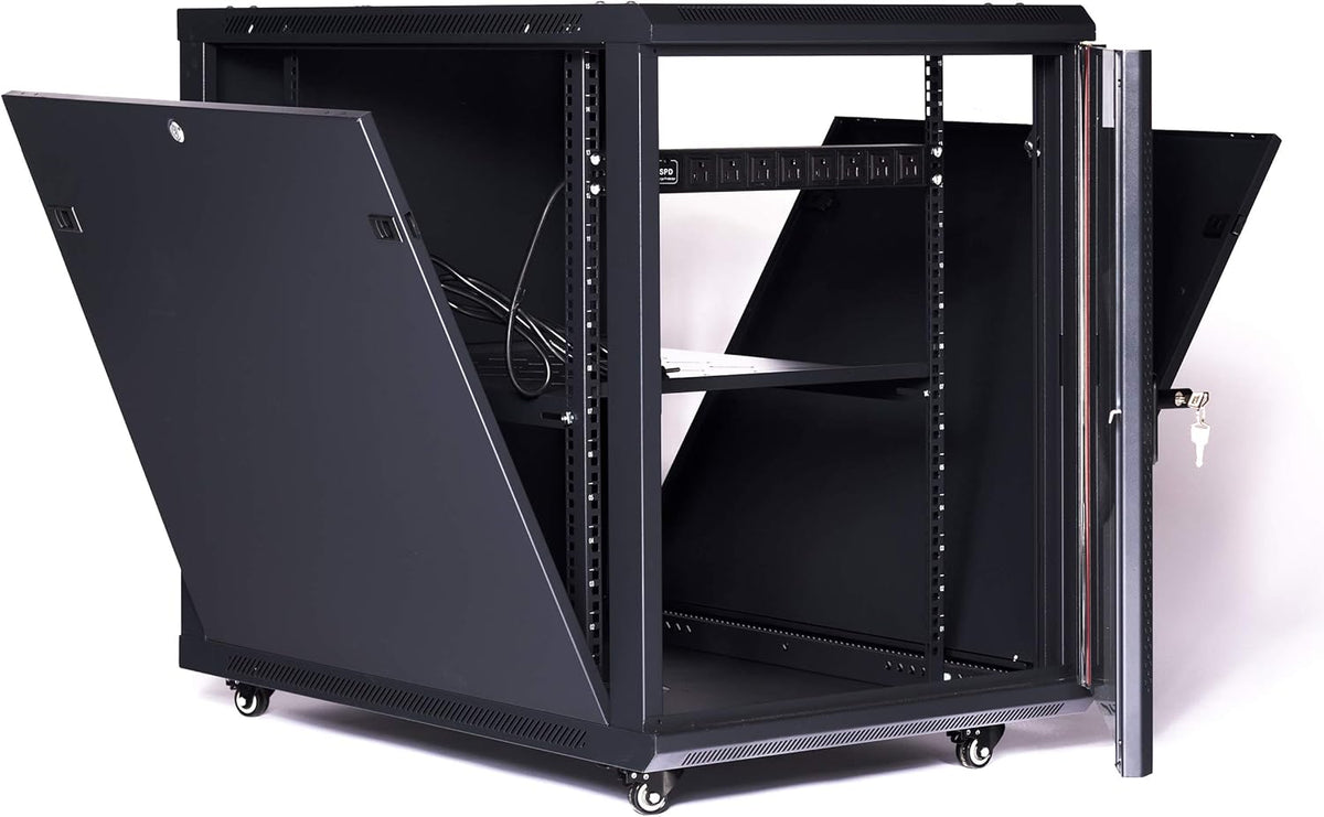 12U 35 Inch Deep Portable Locking Server Rack Cabinet I316694